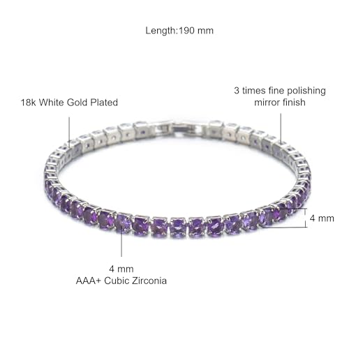 Siliver Tennis Bracelets for Women Cubic Zirconia Tennis Bracelets Birthstone Bracelet Jewelry Birthday Valentine Mother's Day Gift for Women Mom Wife Her3