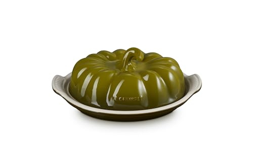 Le Creuset Stoneware Pumpkin Butter Dish 8.3 in. Olive