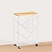 YWJLQH Rolling Bookcase with Wheels,Storage Rack Mobile Bookshelf Cart Organizer for Beside, White
