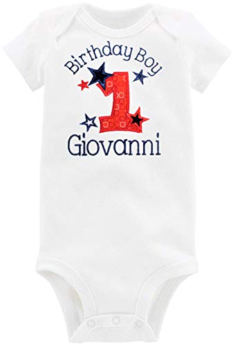 First Birthday Boy Outfit Bodysuit Personalized with Baby Custom Name3