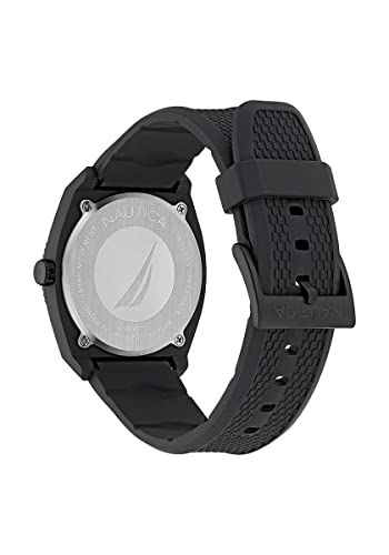 Nautica Orologio Da Uomo NAPPBS302 Pacific Beach Black Wheat Pu Fiber Strap Watch, Nero/Nero/Nero - 3