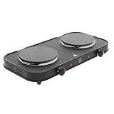 SUPERLEX Doppelkochplatte Elektrisch 2000W mit 2 Kochfeldern Thermostat Überhitzungsschutz...