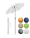 FARE Sonnenschirm Gr. M - 180 cm Durchmesser - UV-Schutz 50+ für Balkon Garten Terrasse Sommer - Titan-Finish Knickvorrichtung Drehfeststeller inkl. Tragetasche (weiß)