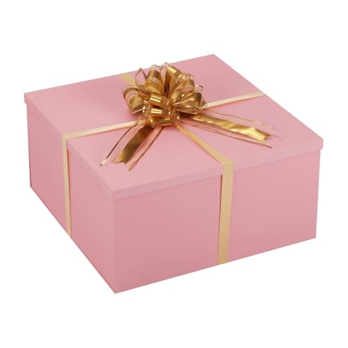 特大ギフトボックス 蓋付き 20x20x10インチ 大きなピンクのギフトボックス、蓋付きの大きなギフトボックス、誕生日プレゼント、サプライズ、クリスマス、記念日、ウェディングパーティーに