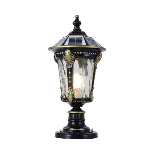 YVAMNAD Outdoor Solar Post Caps Lights - 15.74In Solar Powered LED Column Caps Lamps With Pier Mount Base, Waterproof, For Fence, Deck, Gate, Stone Pillar