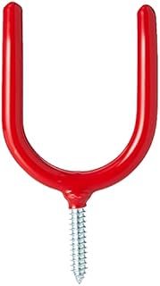 Merriway® BH00902 (5 Pcs) Tool Storage Shed Garage Hook, Red Plastic Coated - Pack of 5 Pieces