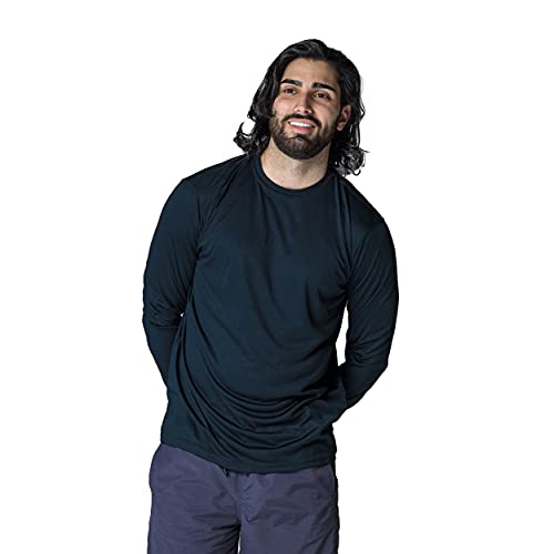 Vapor Apparel Men's Outdoor UPF 50+ Long Sleeve T-Shirt, UV Sun Protection for Fishing, Running, Hiking, XS, Black