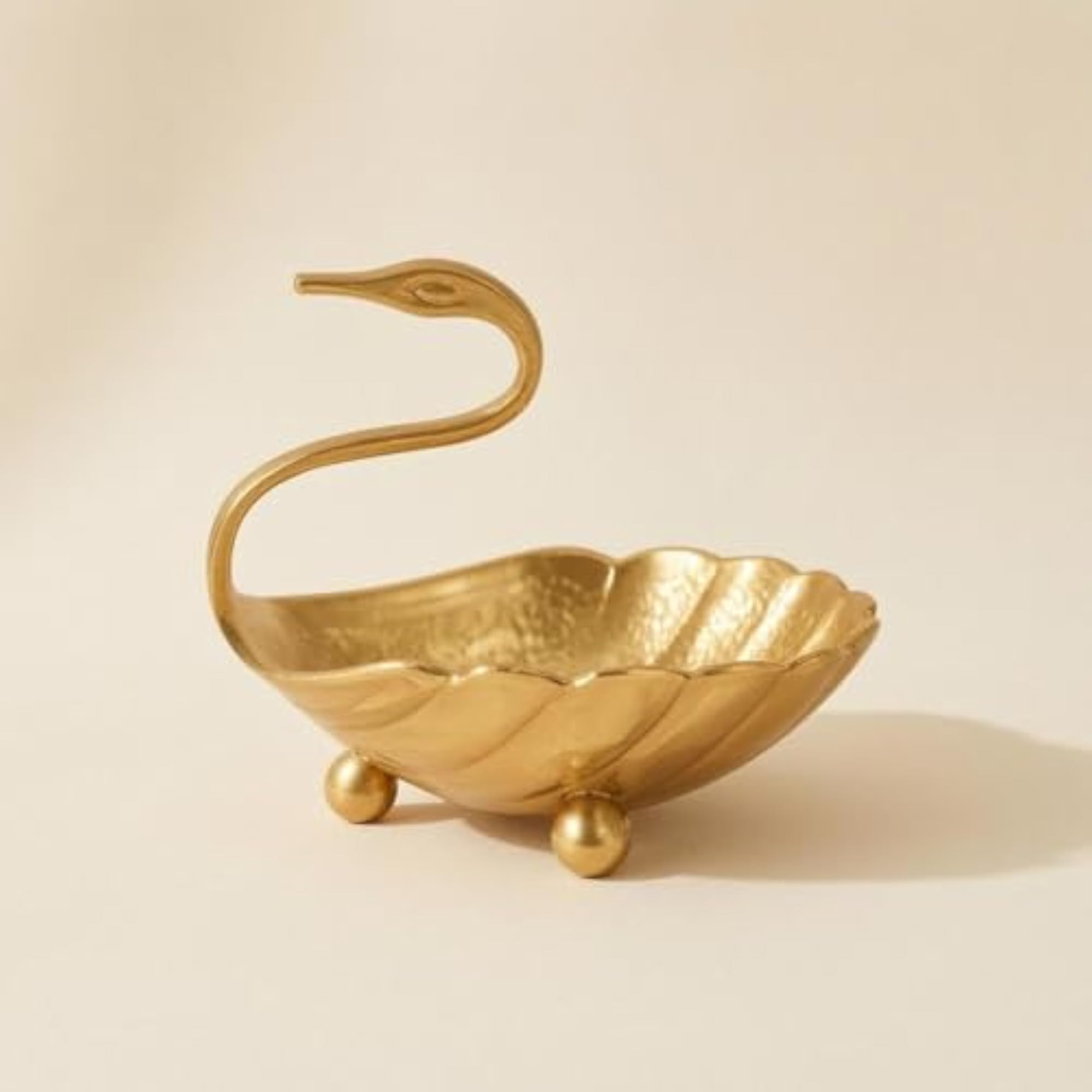 Scalloped Swan Tray Curved Neck Handle
