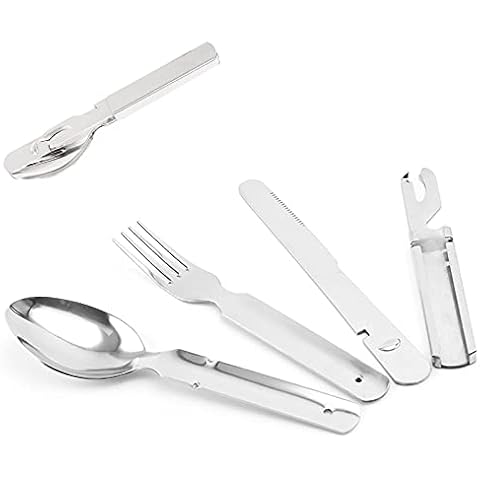 Juego de cubertería de acero inoxidable para acampar al aire libre Cover