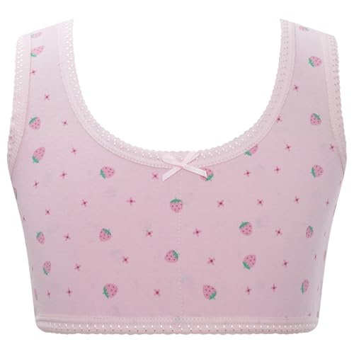 Girls Cotton Cropped Training Bra for Girls Seamless Cami Bralettes for Girls 7-14 Years