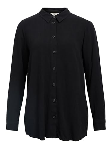 Object Camisa Femenina Mezcla de Lino, Negro 1, 40