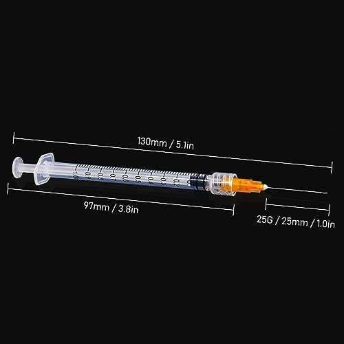 disposable 1ml syringe with 25g 1inch lab supplies individually packaged 50pack