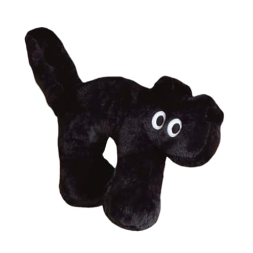 SIzlahoぬいぐるみ猫枕、かわいいぬいぐるみ、動物猫ぬいぐるみ、ふわふわ、寝枕、面白い猫枕、快適、大きなぬいぐるみ、楽しいギフト、母の日ギフト、お祝い、クリスマスギフト (ダウンコットン,ブラックキャット)