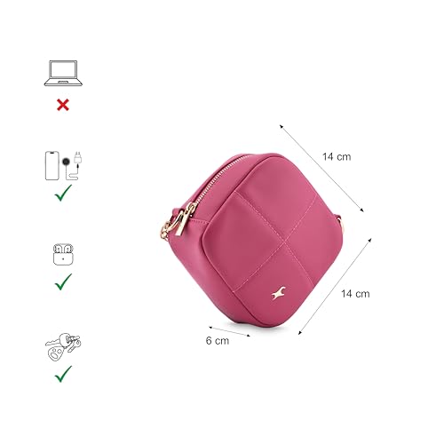 Image of Fastrack Puff Sling with Detachable Pouch | Faux-Leather Women's Handbags | Sling for Casual Carry