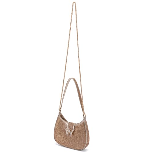 Image of BBTT.ful Rhinestone Evening Handbags Sparkling Crystal Purse Daily Casual Shoulder Bag