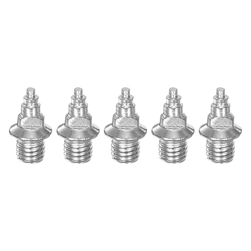 sourcing map 5pcs Track Spikes 6.7mm Tower Nails Hard Steel Replacement Spikes for Middle Long-Distance Running Track Shoes, Silver Tone