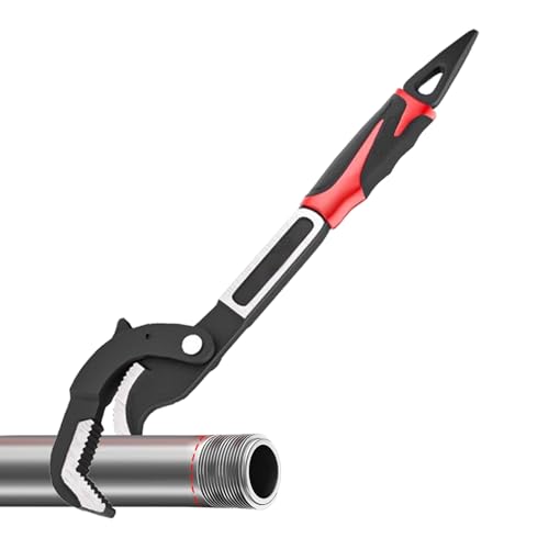 Llave de tornillo tubular, llave de tubo, llave de tubo ajustable multifuncional, mango antideslizante, herramienta de fontanería de acero al carbono para tuercas, pernos, tornillos
