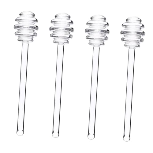 Agitateur à miel en verre DOITOOL lot de 4 bâtonnets transparents - 2