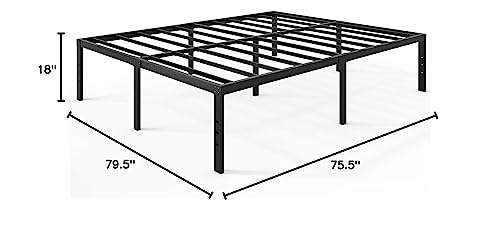 image for FSCHOS King-Size Bed-Frame / 18 Inch Metal Platform Bed Frame King/Rei