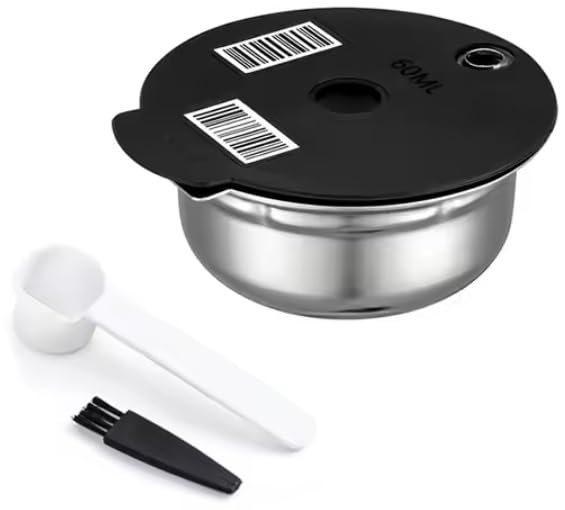Reusable Coffee Capsules, Compatible with Bosch Tassimo Machines, Refillable Coffee Filters Coffee Pods K-Cups Coffee Accessories Complete Kit (SS60ml) — image 1