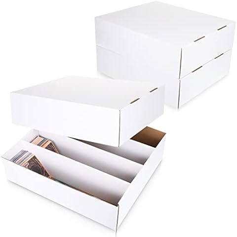 Yexiya 3 Pcs 3200 Count Card Storage Box Trading Card Box White Sports Card Storage Boxes Collectible Trading Card Cases for Soccer, Baseball Game Cards Cover