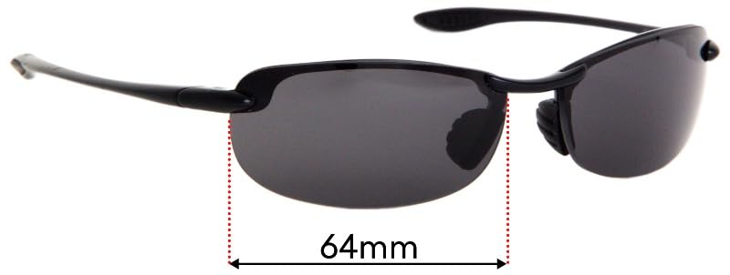 Replacement Sunglass Lenses Compatible for Maui Jim MJ405 Makaha 64mm (Polarized SFx-Diamond BIO Black Onyx Gradient Pol Pair)3
