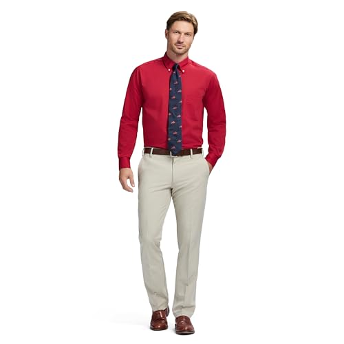 Izod Men's Dress Shirt Regular Fit Long Sleeve Wrinkle Free Stretch Button Down Collar, Crimson, 15-15.5 34-35 by IZOD - Used condition - Image 2