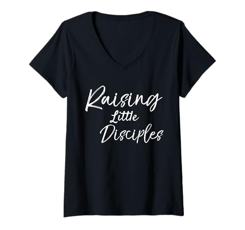 Femme Christian Discipleship Parent Raising Little Discipleship Parent Raising Little Disciples T-Shirt avec Col en V