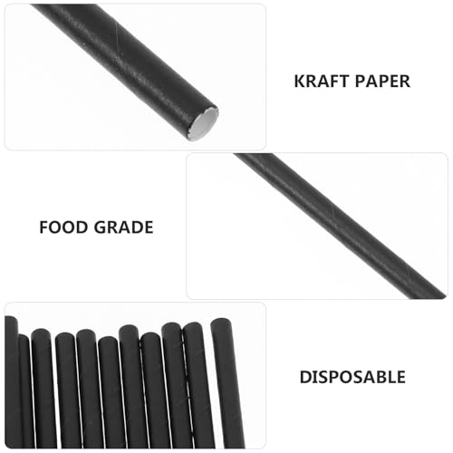 200 pitillos de papel desechables negros miniatura 3