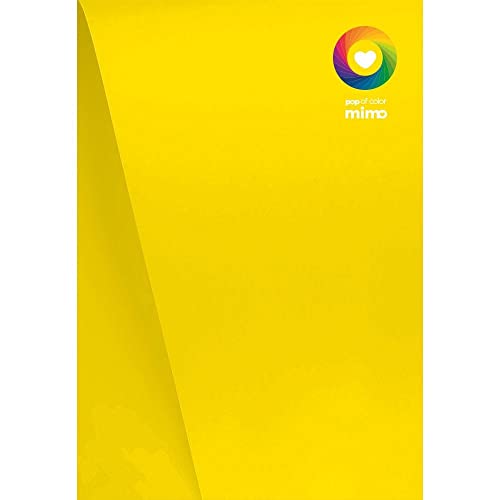 Mimo Papel Color Pop Amarelo Sol - A4-180 gr - 25 unds - Possui Massa Colorida - Fibras Mais Firmes