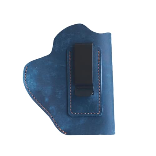 JJNUSA Leather IWB Holster, Genuine Leather Gun Holster for Glock 19 42 43X, Ruger LCP LC9S Security 9, Taurus G2 G2C G3C, Springfield Hellcat XD Blue