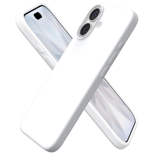ORNARTO Compatible with iPhone 17 Case 6.3, Slim Liquid Silicone 3 Layers Full Covered Soft Gel Rubber Phone Case Protective Cover 6.3 Inch, White