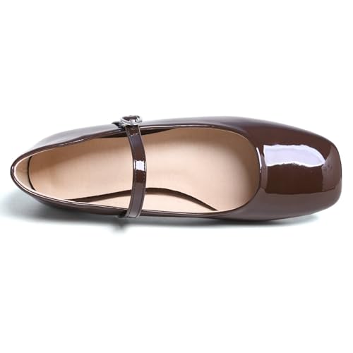 Image of LUXINYU Women's Slip on Flats,Classy Round Toe Solid Classic Mary Jane Ballet Dance Shoes Soft Comfortable PU Flat Shoes
