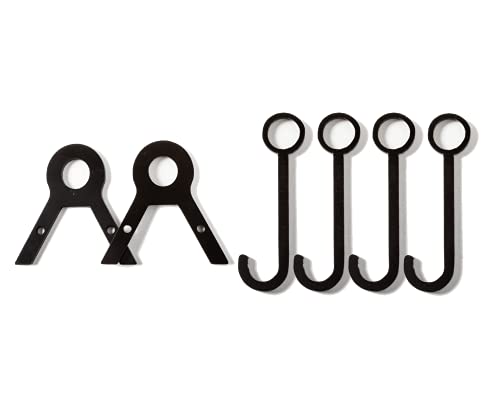 High Caliber DIY Pipe Target Stand Set Kit - Hooks and Brackets Assembly Combo for Hanging AR500 Steel Targets for 1" inch Pipe - (2 Brackets | 4 Hooks - 4in Long)