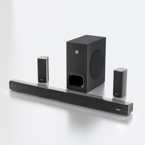 Image of Govo Gosurround 945 Pro Home Theatre Soundbar, 260W, 5.1 Channel, with Subwoofer and Satellite Speakers, Bluetooth 5.3, HDMI ARC, AUX, USB (Platinum Black)