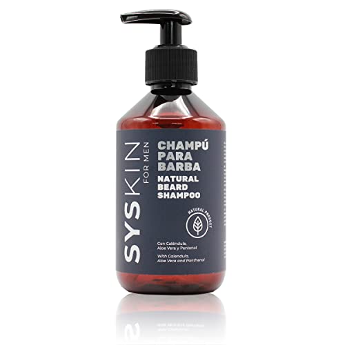 Champu Para Barba y Bigote 300ml SYS. Con Calendula, Pantenol y Aloe Vera. Limpia, Hidrata y Fortalece. Producto Natural.