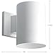 Progress Lighting 5-Inch Cylinder Outdoor Wall Sconce, 1-Light Modern Wall Mount Light, Interior and Exterior Lighting for Home or Porch, Aluminum Construction, White (P5674-30)
