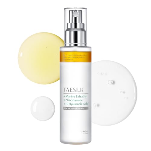 TAESI.K Daily Refresh Hydrating Facial Mist, Dewy Glow Mist with 10 Hyaluronic Acid, Niacinamide & Marine Complex for Dry & Sensitive Skin, Ultra-Fine Micro-Mist, Korean Skin Care (3.38 Fl Oz / 100ml)