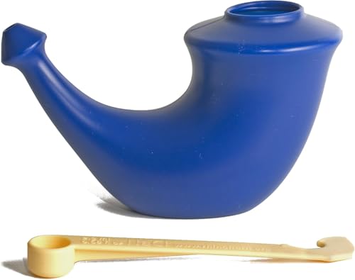 Corno per il lavaggio del naso con acqua e sale - Neti Lota irrigazione nasale Adulti - Per pulire le cavità nasali in modo naturale Aiuta ad alleviare la Congestione Nasale, Allergie e raffreddore