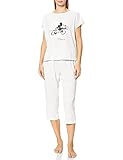 ensemble caprice Must Vêtements women\'secret Short Sleeves Capri Pant Pyjama Must Vestidos Ensemble de Pijama, Gris foncé, L Femme