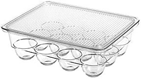 Refrigerator Storage Box 12/14/21 Grids Egg Storage Box with Lid Egg Tray Containers Transparent Refrigerator Eggs Storage Box Airtight Fresh Box for Kitchen (Color : 12Grids) (12grids)