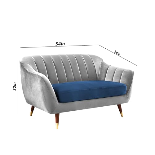 Image of Casaliving Anyse 3+2 Seater Sofa Set for Living Room (Blue Grey - Colour) Premium Fabric Sofa Set for Living Room 5 Seater Sofa