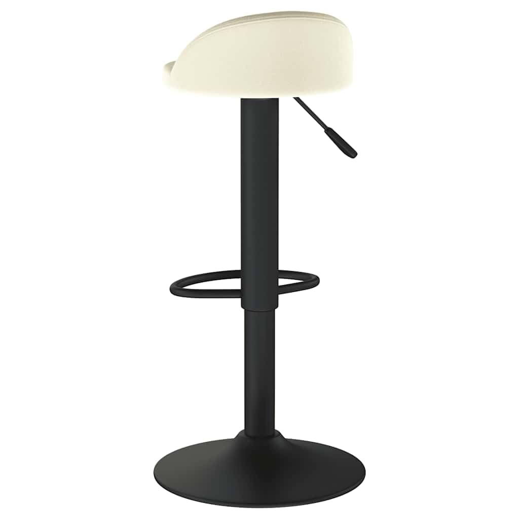 Hothingwell - Taburete de bar, color crema aterciopelado, silla de encimera, regulable en altura con mecanismo de gas, giratorio de 360°, Reposapiés integrado, Base de acero resistente, carga máxima