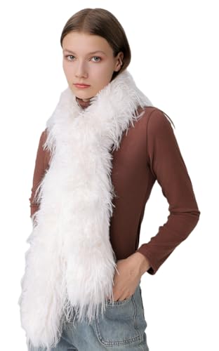 Faux Fur Scarf Large Furry Scarfs Solid Color Long Neckerchief Decoration Warm Scarf for Women Lightweight 2025
