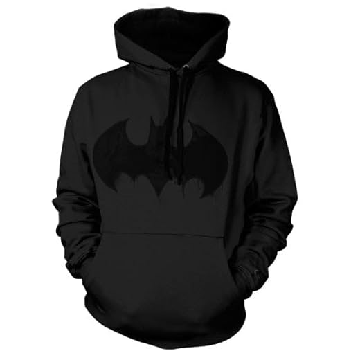 Batman Licenciado Oficialmente Inked Logo Sudaderas con Capucha (Negro), X-Large