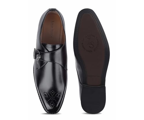 Image of LOUIS STITCH Formal Shoe for Men | Single Monk Strap | Handmade Patina Finish | Comfortable for Business Casual, Every Day, Parties (LSSXSM)