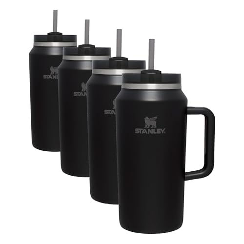 Image of STANLEY Quencher H2.0 Tumbler with Handle & Straw 64 oz Flowstate 3-Position Lid Large Capacity for Travel & Sports Insulated Stainless Steel Cup BPA-Free Black (Pack of 4)