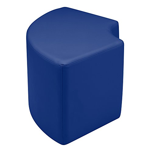 Image of Sprogs 18 inch H Structured Quarter Round Stool -Flexible Modular Collaborative Soft Seating for Office, Home, Lounge and School Classrooms with Durable Frame -Blue