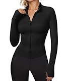 VIOPY Chaqueta Deportiva Mujer Chamarras Deportivas Corta Slim Top Define Jacket para Yoga Gym con Cremallera y Agujero...
