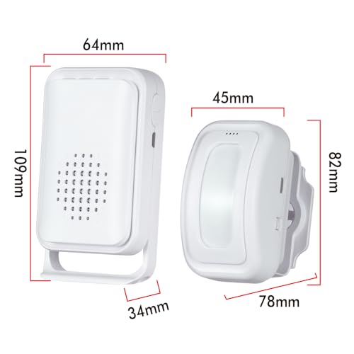 Motion Sensor Door Chime For Business, Outdoor Doorbell Kit Wireless Driveway Alert Infrared Motion Sensor Chime 1 Plug In Receiver 1 Pir Motion Sensor De